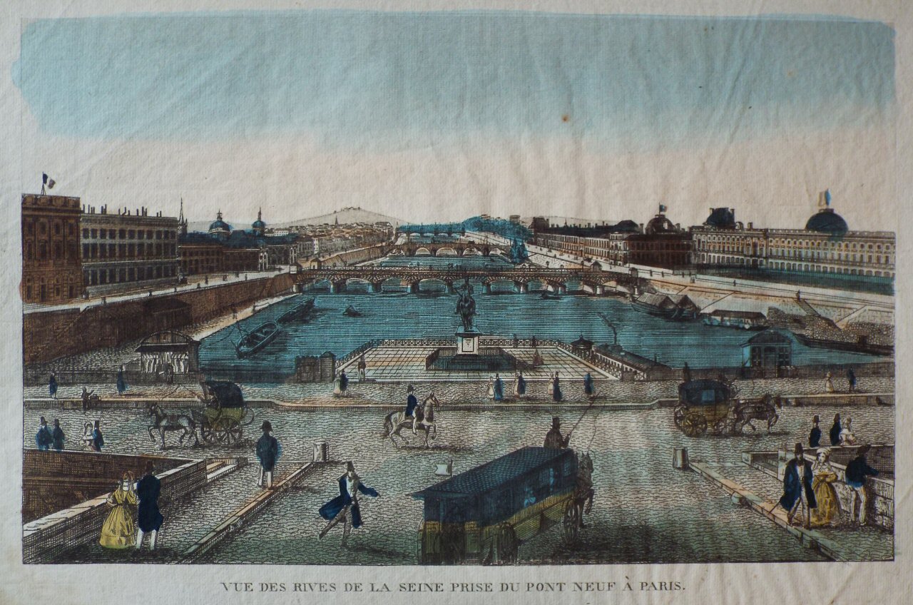 Print - Vue des Rives de la Seine Prise du Pont Neuf a Paris.